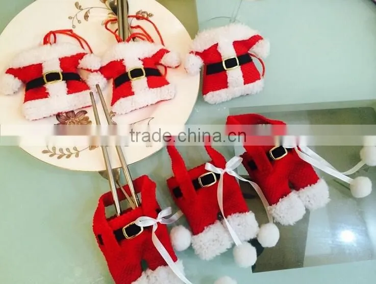 2016 HOT selling christmas cutlery holder christmas Decoration Tableware Bag