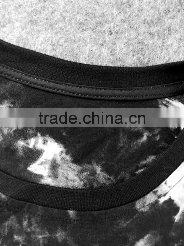 Men's Black & White Tie Dye T-shirt ,cotton jersey T-shirt, customized T-shirt