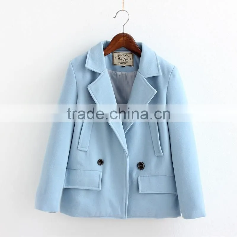 Wool & Blends coats parka outerwear Winter solid long-sleeved thick woolen women winter coat
