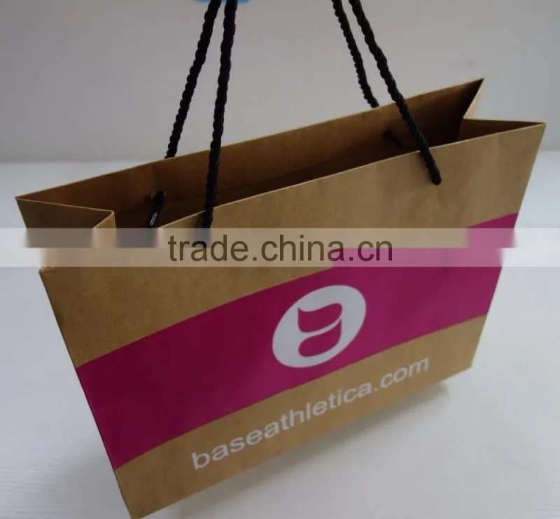 2017 China hot sales custom gift paper bags with round handles