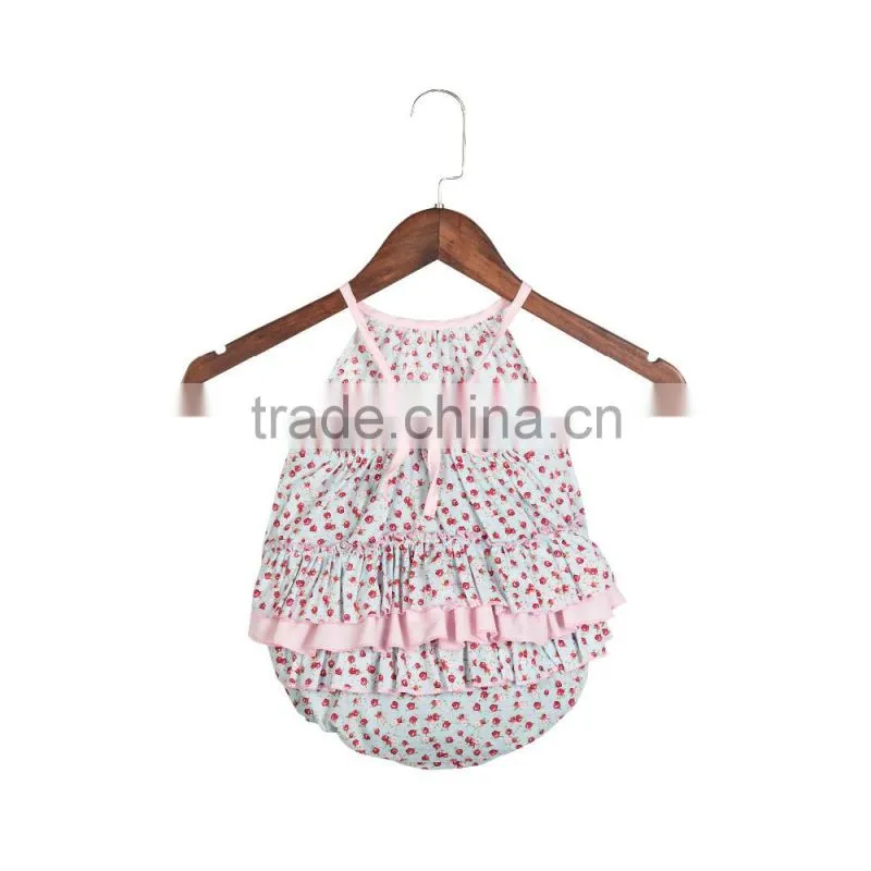 Summer hot sale infant and toddlers clothing romper boutique baby girl floral bubble romper