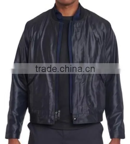 Winter latest fashion plain dyed long sleeve leather jacket