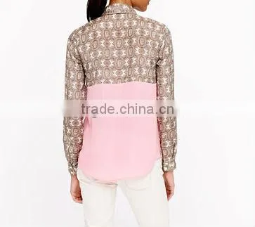 fashion girls printed chiffon french designer shirts