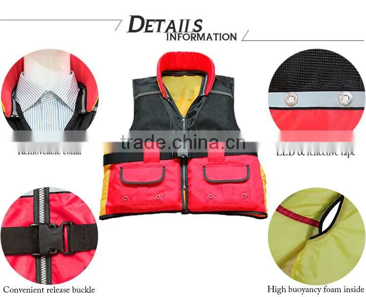 Custom Waterproof Safety light flash LED swimming life jacket Personal flotation device
