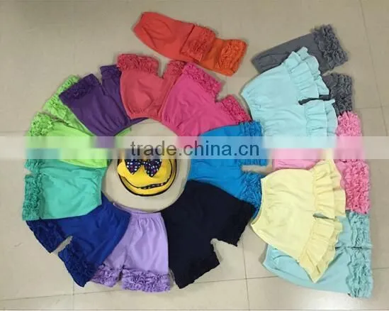 Baby girls icing shorts wholesale Children's Boutique Clothing Cotton Baby Girls Ruffle Shorts