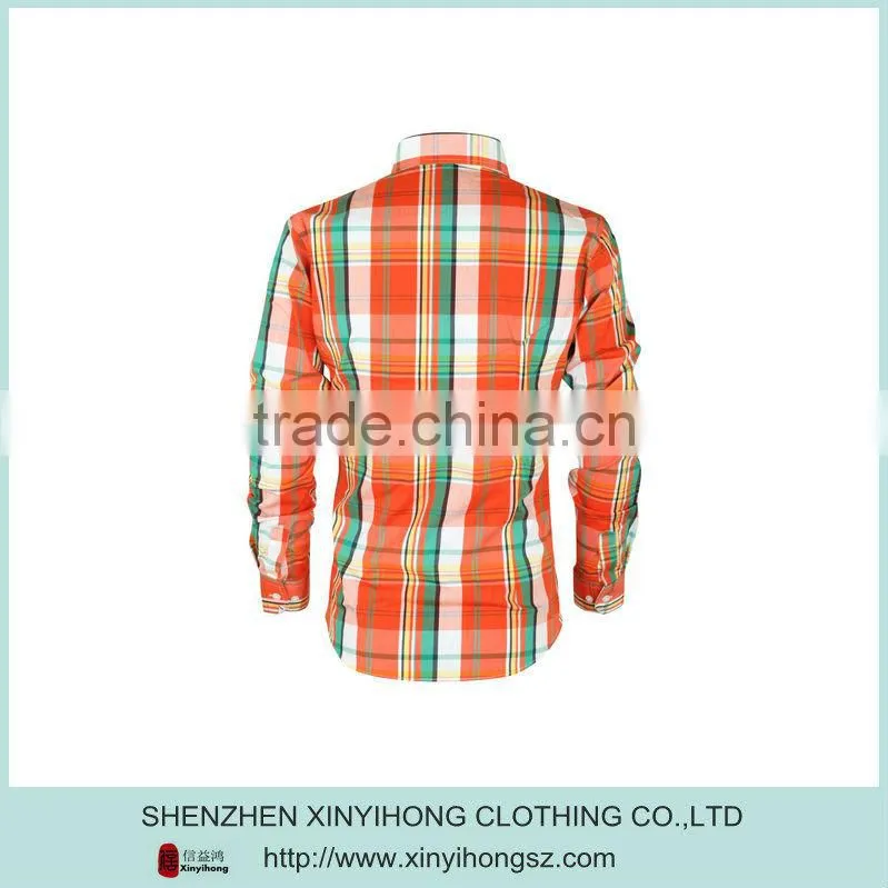 Bright Checked Cotton Lycra Slim Fitted Tall Shirts Wholesale