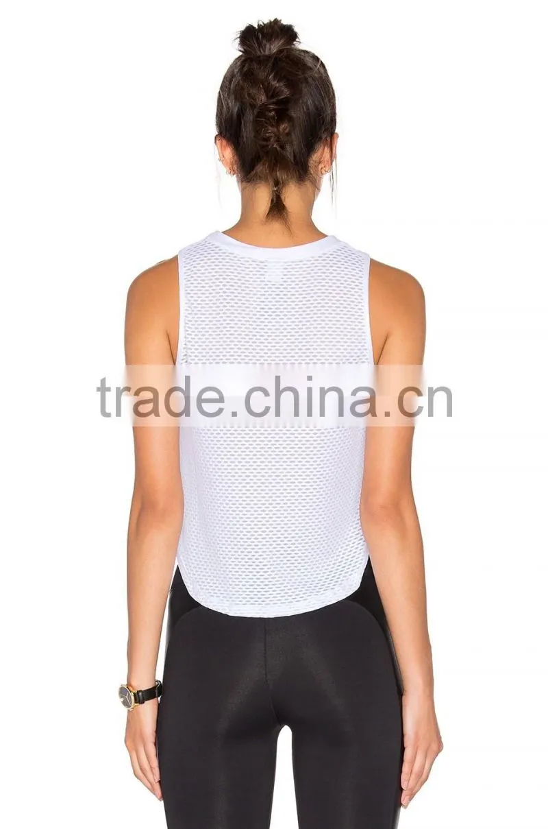 2017 Newest Women's Sexy yoga fitness mesh sports tops casual breathable yoga vest