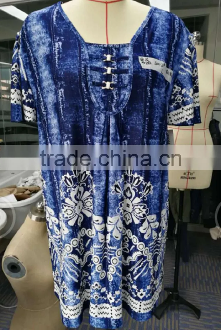 Soft floral print fashion cutting knitted womens plus size blouse 2017