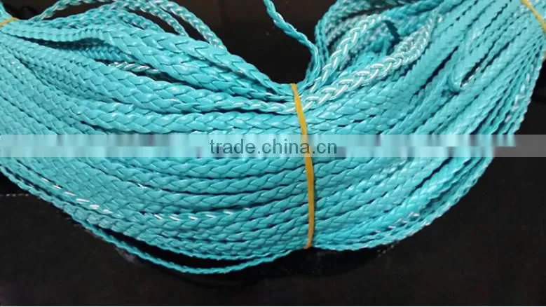 DIY jewelry wire PU leather rope color braided rope wholesale three strands braided 5mm flat leather rope (100 m / roll)