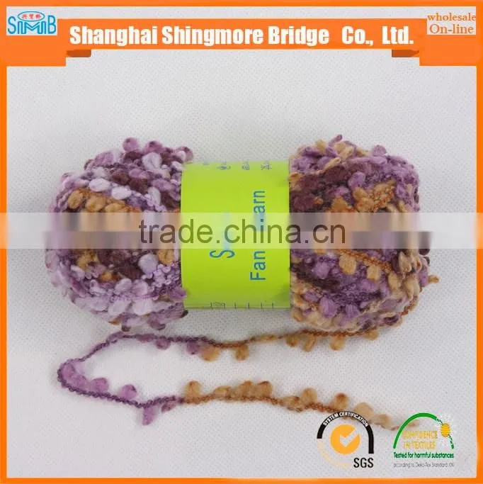 alibaba chiina fancy yarn supplier cheap sales high standard 100% polyester boucle yarn with balls for knitting