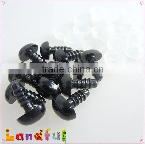 Black Plastic Safety Oval Nose With Hand Pressed Washer For Stuffed Toy