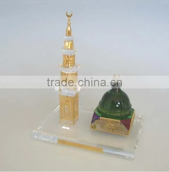 Crystal Khanjar Jambiya Etched Frosted Knife Sword Dagger as Arab Souvenir Gift