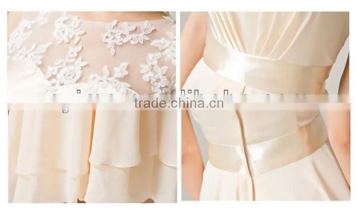hot selling new charming beige bridesmaid prom party dress