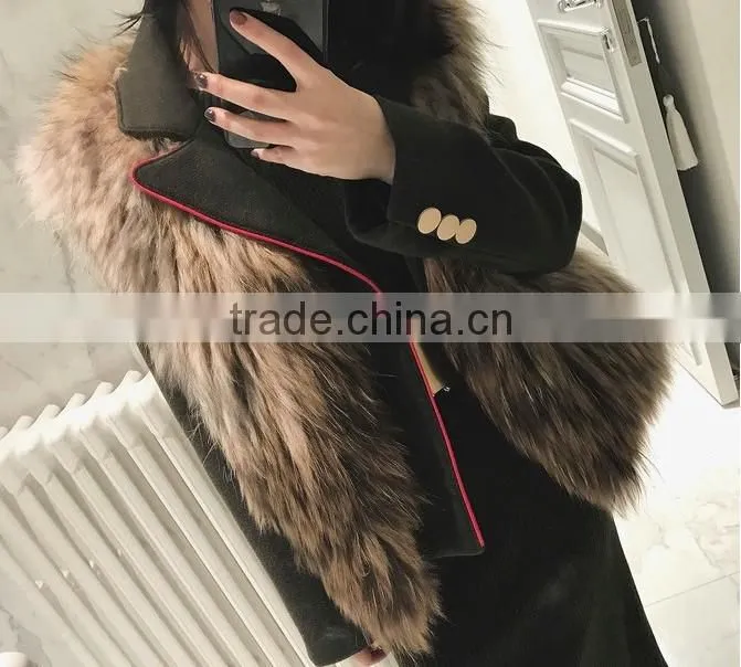 YRFUR YR725 Basic Style Raccoon Fur Gilet Women Hand Knit Fur Vest