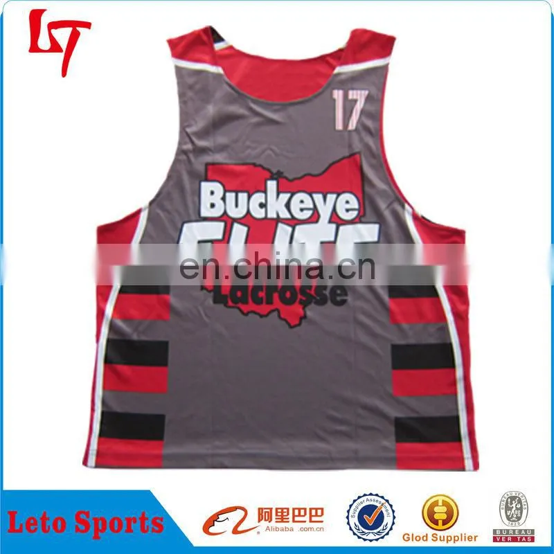 New design sportswear lacrosse jersey/ Cheap price custom women reversible lacrosse pennies
