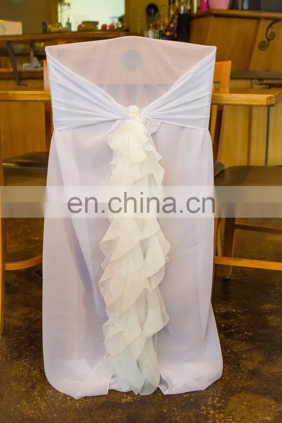 New Arrival Style White Chiffon Wedding Chair Cover Sashes