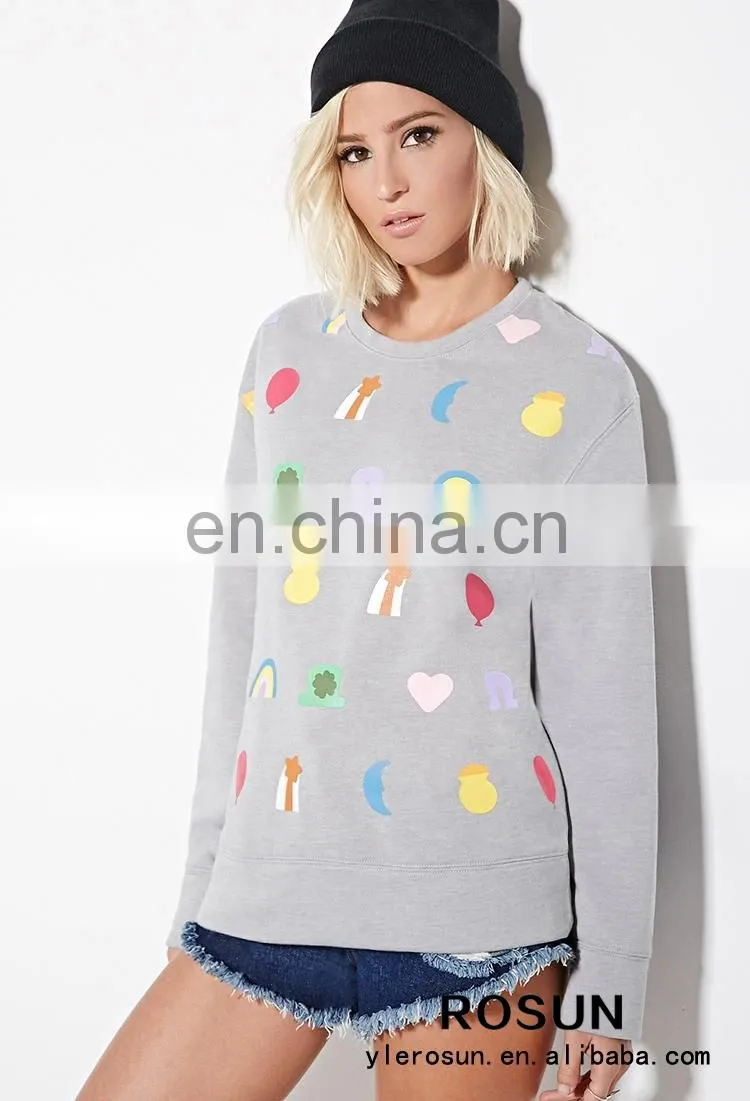 New design Colorful Rainbow Graphic crewneck women Sweatshirt