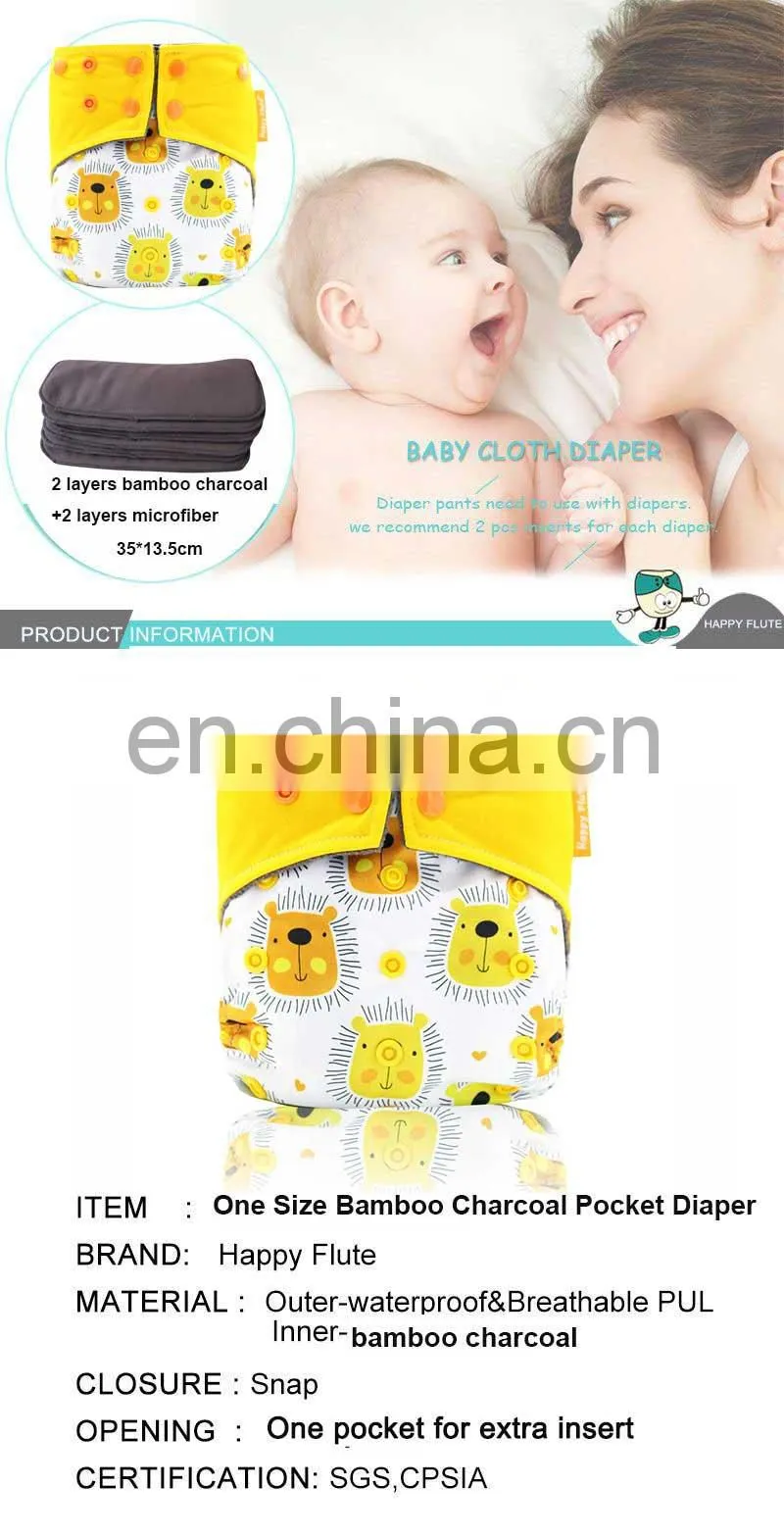 Elinfant Washable Baby Cloth Diapers Nappy New Prints Cloth Diaper