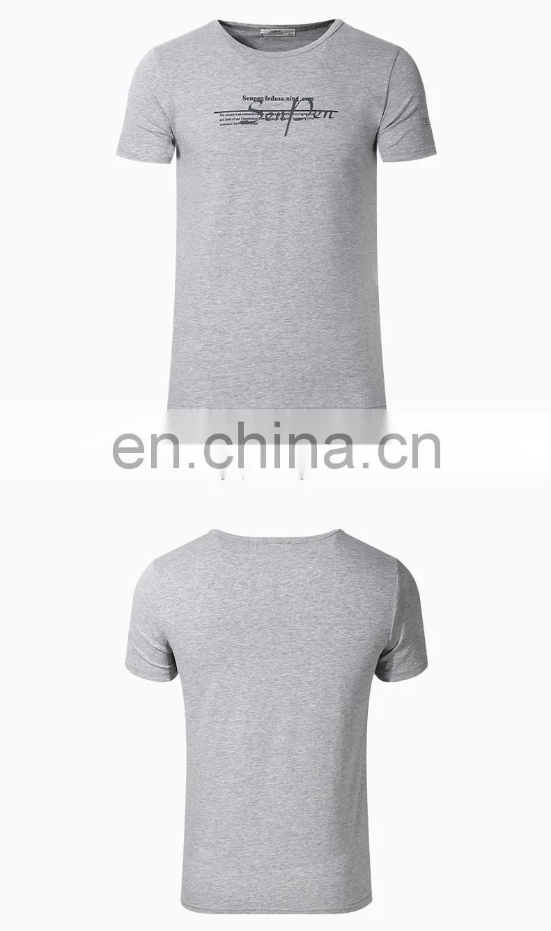 Men's Custom logo Screen Printing T-shirts Round Neck Fitness Gym T Shirt