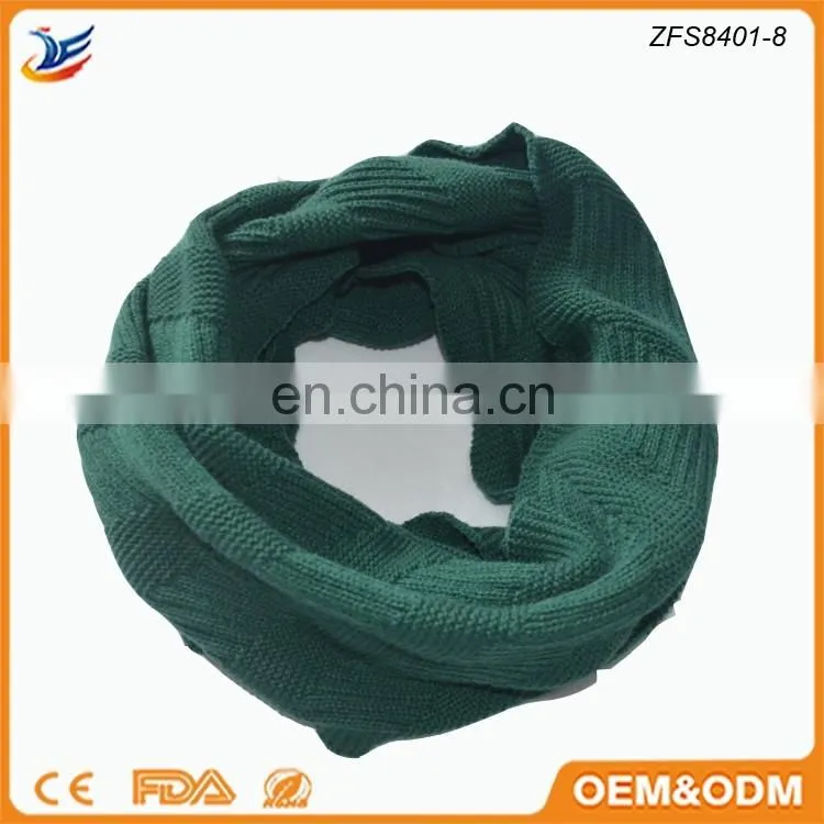 wholesale Knitting free pattern scarf and jacquard snood scarf loop scarf