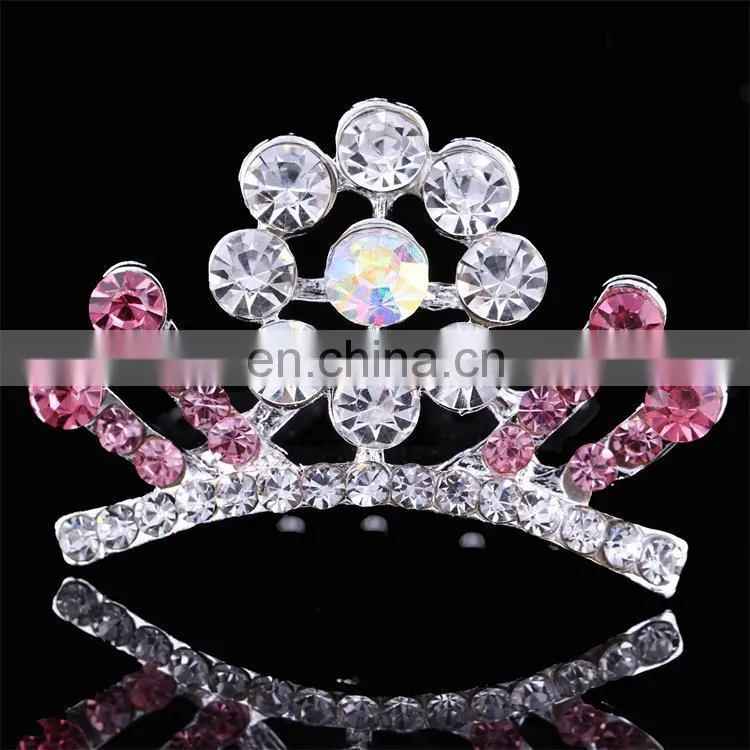 Mini Cute Sweet Kids Trendy Rhinestone Korean Style Crown Tiaras