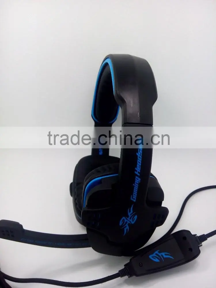 OEM LED USB connector computer gaming Stereo gaming headphone with super bass