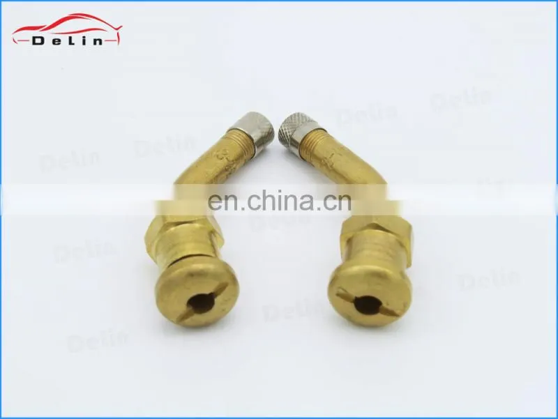 DeLin truck single bend tyre valve tractor brass factory seal clamp-in tyre valve V3-20-1HX