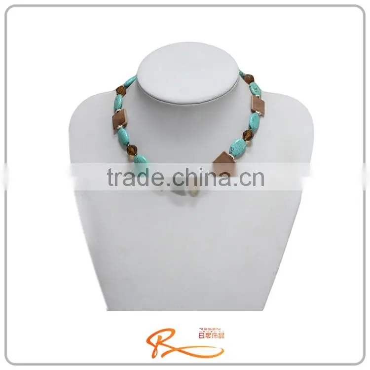 Latest design fashion for anniversary gemstone necklace jewelry