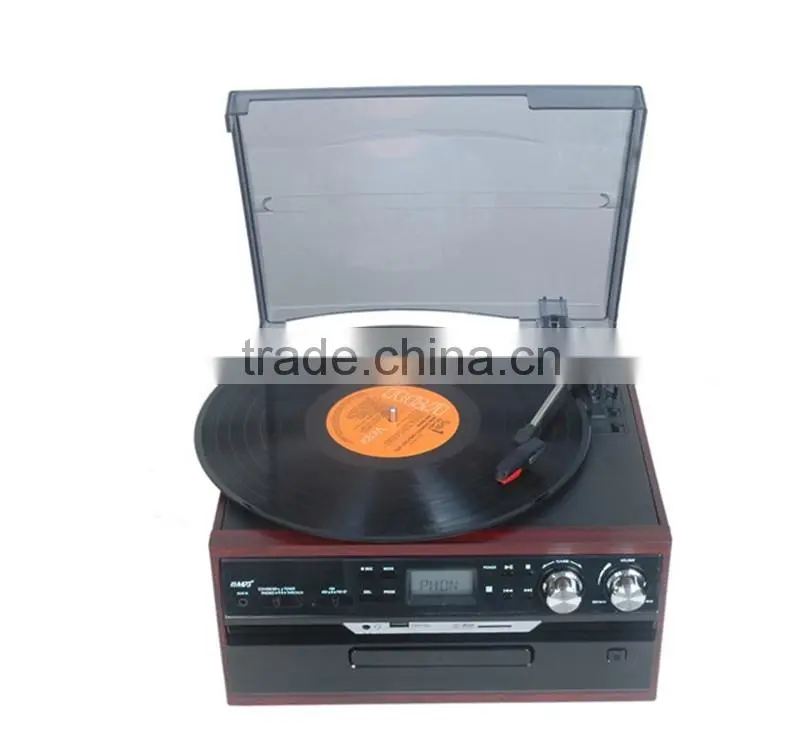 Classic Vintage Design hot-sale record player,usb converter, turntable radio player, cassette converter