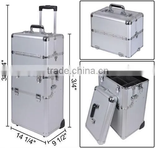 professional pilot aluminum trolley beauty case with new design
