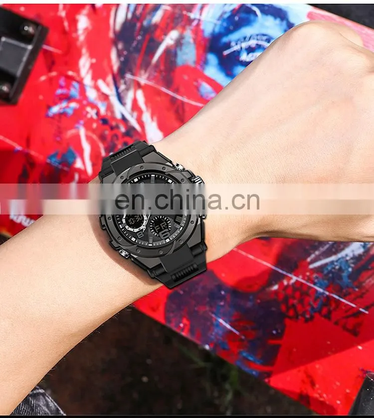 Sanda 6008 Relogio Masculino Sport Men's Watches Luminous Waterproof Analogue Digital Watches Men'S