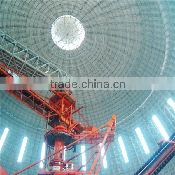 Space frame ball for prefabricated coal storage bin