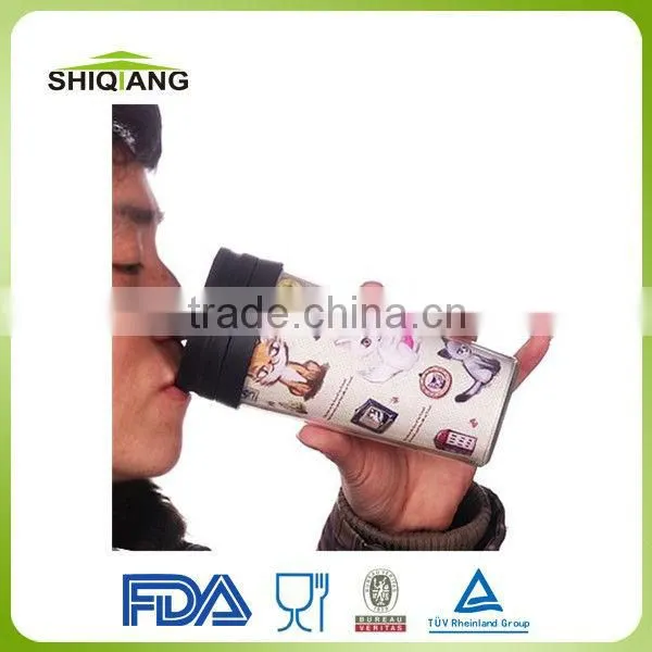 14oz good sell picture insert promotional plastic DIY coffee thermal mugs