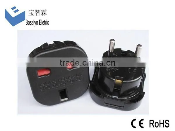 CE ROHS Approved High class EU Europe Spain Greece Type C to UK Singapore Malaysia Type G Plug Travel Adapter Converter