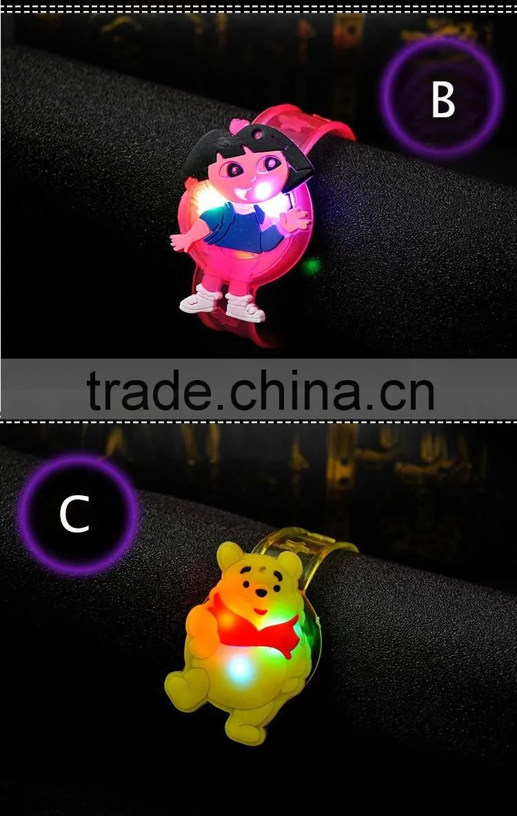 Hot Sell kids Gifts Cartoon Design Printing Flashes Custom LED Bracelet
