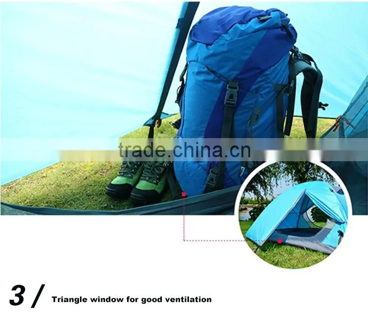 Waterproof Double Layer 2, 3, 4 Person 3 Season Aluminum Rod Double Skylight Outdoor Camping Tent