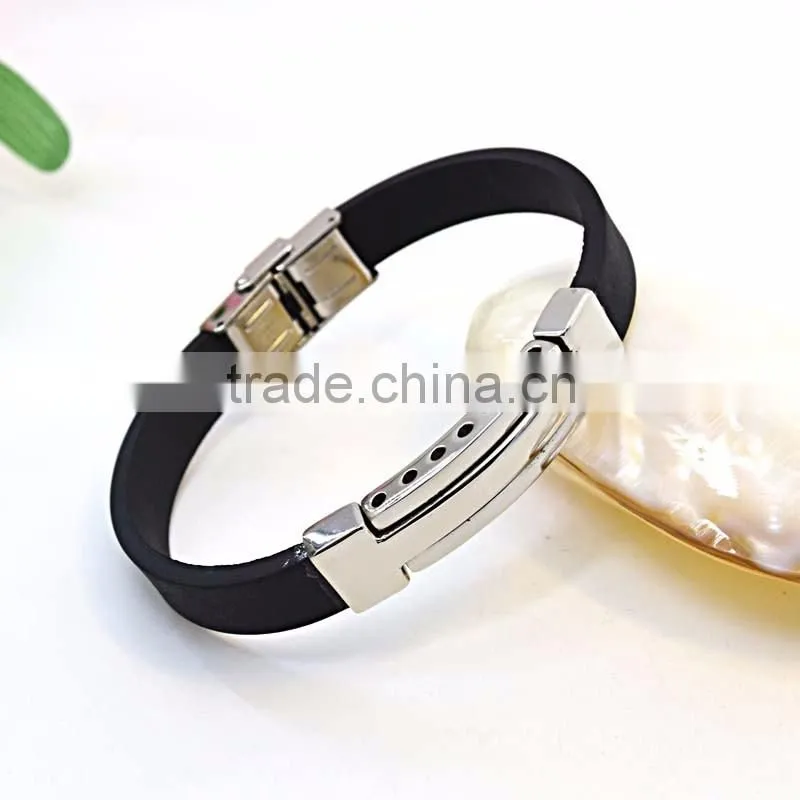 Customize new products 2016 IP plate color silicone bracelet with logo