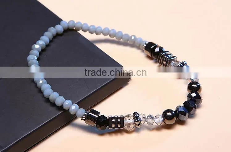 Wholesale Men ans Women Beads Bracelet Alloy Glass Beads Bracelet