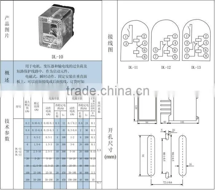 DL-20C current 220vac relay