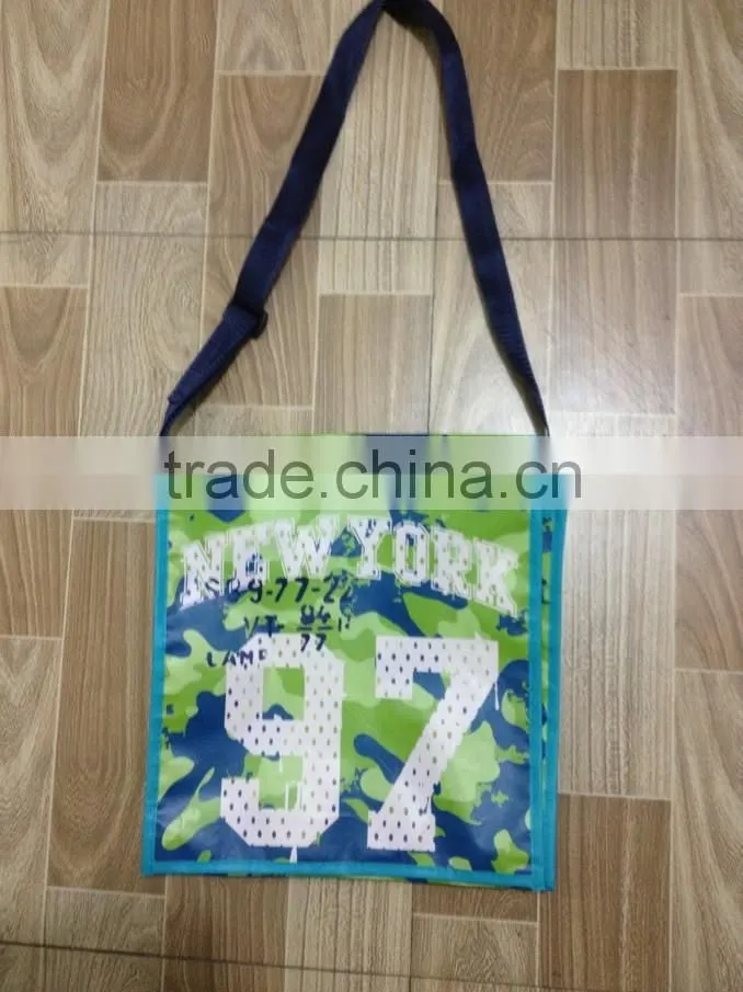 2014 kids love design pp lamination custom woven school bag