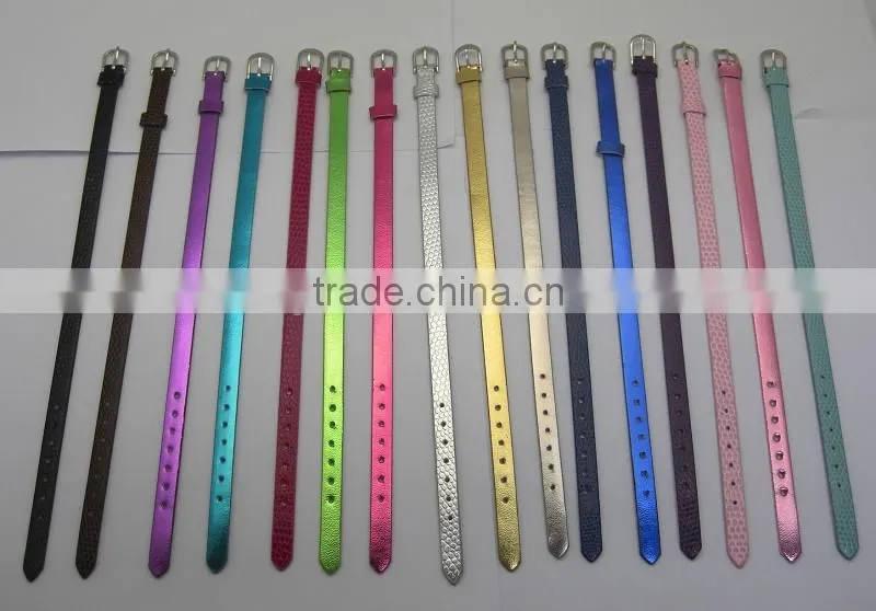 Wholesale Custom Metallic and Snakeskin PU Leather Wrist Bands Bracelets