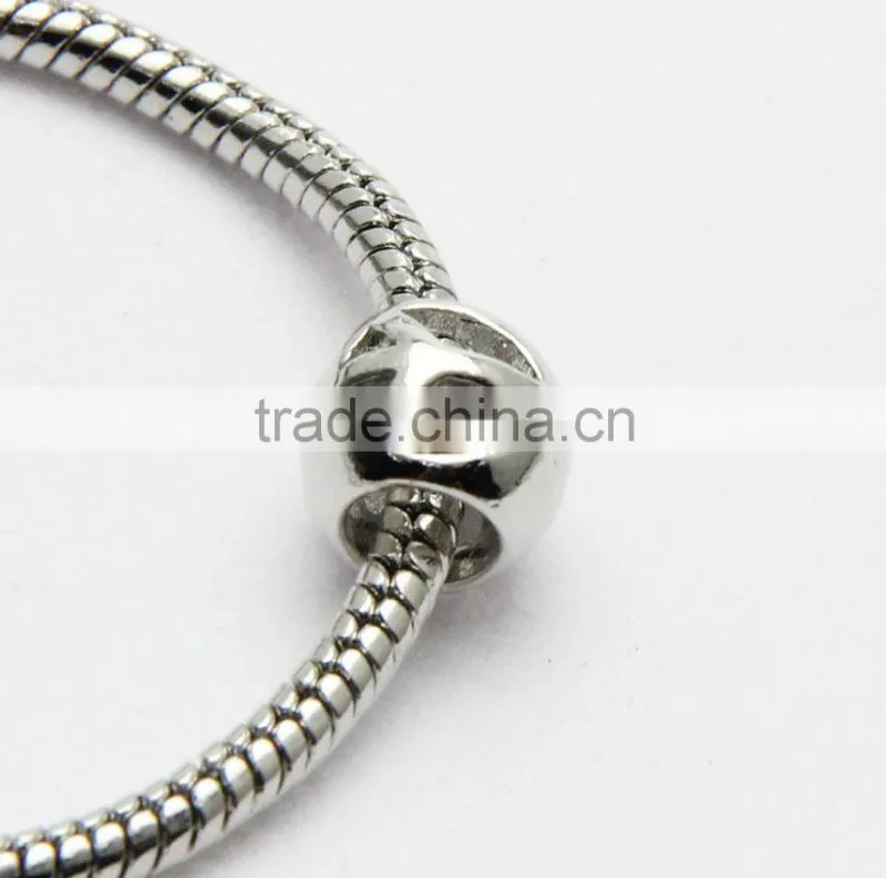 Round Hollow Large Hole Metal Beads, DIY Zinc Alloy Necklace & Bracelets Beads Accessories