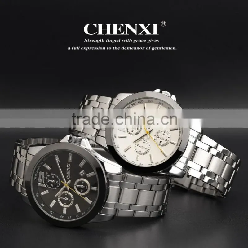 Wholesale stainless steel chain black color wrist watch for men