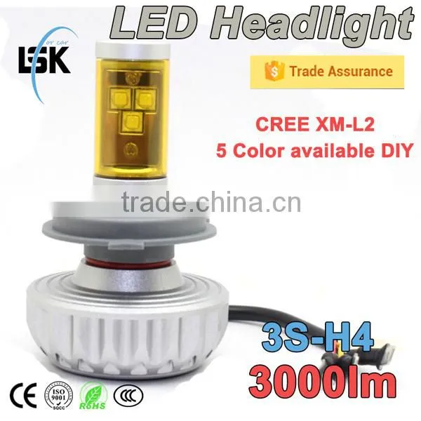 2015 hot sale product super waterproof energy saving 3S h4 high power led headlight