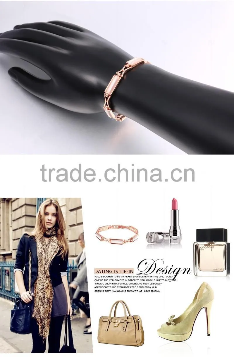 Hot european custom handmade 18K gold plated charm bracelet