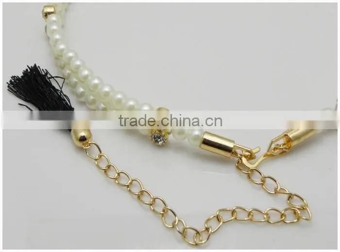 Newest Casual Trend Beautiful Belt ,Fashion Lady's Woven Rhinestones Pearl Belt