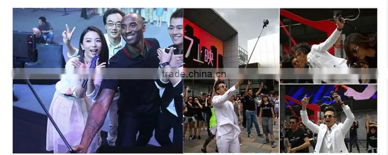 2015 new fashion selfie stick with remote and bluetooth