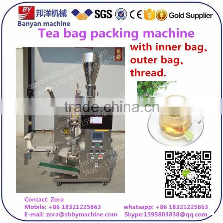 High speed Automatic Tea bag packing machine with thread and label