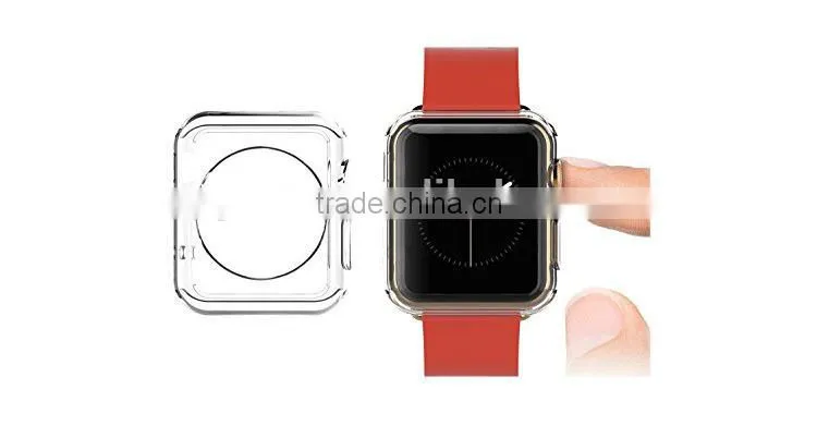 Hot Selling soft tpu cell phone 38mm 42mm Transparent back Case For Apple Watch