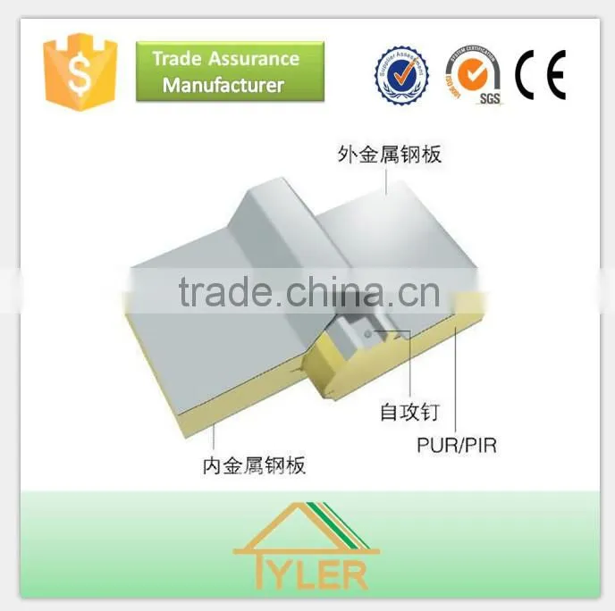 aluminum pu polyurethane foam core sandwich roof panel